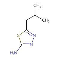 Chemical structure of 5-(2-methylpropyl)-1,3,4-thiadiazol-2-amine - CSSB00000182218