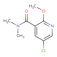 Chemical structure of 5-chloro-2-methoxy-N,N-dimethylpyridine-3-carboxamide - CSSB02495794891