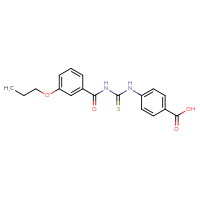 Chemical structure of 4-({[(3-propoxyphenyl)formamido]methanethioyl}amino)benzoic acid - CSSB00102612981