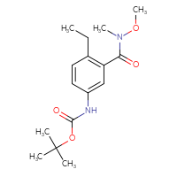 Chemical structure of tert-butyl N-{4-ethyl-3-[methoxy(methyl)carbamoyl]phenyl}carbamate - CSSB21151591605