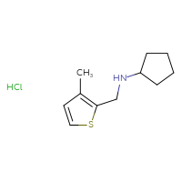Chemical structure of N-[(3-methylthiophen-2-yl)methyl]cyclopentanamine hydrochloride - CSSB00015187764