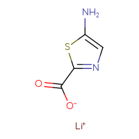 Chemical structure of lithium(1+) 5-amino-1,3-thiazole-2-carboxylate - CSSB02515434316