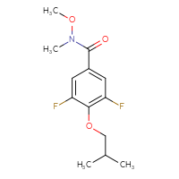 Chemical structure of 3,5-difluoro-N-methoxy-N-methyl-4-(2-methylpropoxy)benzamide - CSSB21151592651