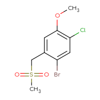 Chemical structure of 1-bromo-5-chloro-2-(methanesulfonylmethyl)-4-methoxybenzene - CSSB21495869596