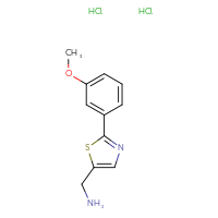 Chemical structure of 1-[2-(3-methoxyphenyl)-1,3-thiazol-5-yl]methanamine dihydrochloride - CSSB00015187231
