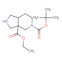 Chemical structure of 5-tert-butyl 3a-ethyl octahydro-1H-pyrrolo[3,4-c]pyridine-3a,5-dicarboxylate - CSSB00135108369