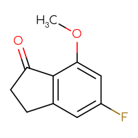 Chemical structure of 5-fluoro-7-methoxy-2,3-dihydro-1H-inden-1-one - CSSB00009842767