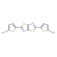 Chemical structure of bis(5-methylthiophen-2-yl)-[1,3]thiazolo[5,4-d][1,3]thiazole - CSSB20538616295