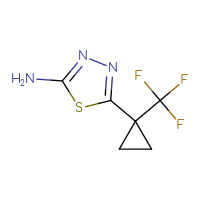 Chemical structure of 5-[1-(trifluoromethyl)cyclopropyl]-1,3,4-thiadiazol-2-amine - CSSB00010572305