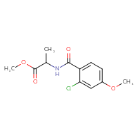 Chemical structure of methyl 2-[(2-chloro-4-methoxyphenyl)formamido]propanoate - CSSB01046954707