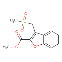 Chemical structure of methyl 3-(methanesulfonylmethyl)-1-benzofuran-2-carboxylate - CSSB02005476654
