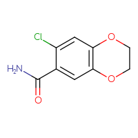 Chemical structure of 7-chloro-2,3-dihydro-1,4-benzodioxine-6-carboxamide - CSSB00031011974