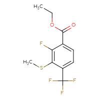 Chemical structure of ethyl 2-fluoro-3-(methylsulfanyl)-4-(trifluoromethyl)benzoate - CSSB06835378505
