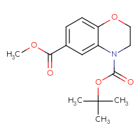 Chemical structure of 4-tert-butyl 6-methyl 3,4-dihydro-2H-1,4-benzoxazine-4,6-dicarboxylate - CSSB00010254600