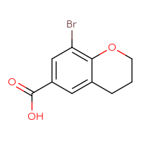 Chemical structure of 8-bromo-3,4-dihydro-2H-1-benzopyran-6-carboxylic acid - CSSB00019293890