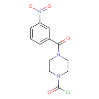 Chemical structure of 4-(3-nitrobenzoyl)piperazine-1-carbonyl chloride - CSSB21224765097