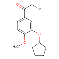 Chemical structure of 2-bromo-1-[3-(cyclopentyloxy)-4-methoxyphenyl]ethan-1-one - CSSB02525579370