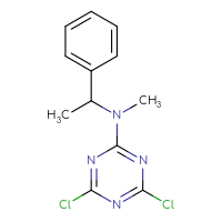 Chemical structure of 4,6-dichloro-N-methyl-N-(1-phenylethyl)-1,3,5-triazin-2-amine - CSSB00036970602