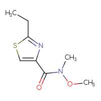 Chemical structure of 2-ethyl-N-methoxy-N-methyl-1,3-thiazole-4-carboxamide - CSSB00117672151