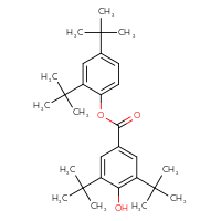 Chemical structure of 2,4-di-tert-butylphenyl 3,5-di-tert-butyl-4-hydroxybenzoate - CSSB00000068104