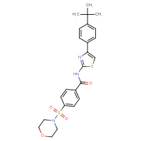 Chemical structure of N-[4-(4-tert-butylphenyl)-1,3-thiazol-2-yl]-4-(morpholine-4-sulfonyl)benzamide - CSSB00000727553