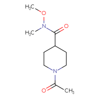 Chemical structure of 1-acetyl-N-methoxy-N-methylpiperidine-4-carboxamide - CSSB00000734301