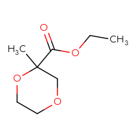 Chemical structure of ethyl 2-methyl-1,4-dioxane-2-carboxylate - CSSB00056023313
