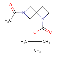 Chemical structure of tert-butyl 6-acetyl-1,6-diazaspiro[3.3]heptane-1-carboxylate - CSSB01204076057