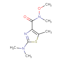 Chemical structure of 2-(dimethylamino)-N-methoxy-N,5-dimethyl-1,3-thiazole-4-carboxamide - CSSB21151593854