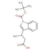 Chemical structure of 3-{1-[(tert-butoxy)carbonyl]-1H-indol-3-yl}butanoic acid - CSSB00010008959