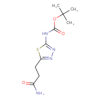 Chemical structure of tert-butyl N-[5-(2-carbamoylethyl)-1,3,4-thiadiazol-2-yl]carbamate - CSSB02270739863