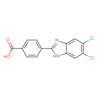 Chemical structure of 4-(5,6-dichloro-1H-1,3-benzodiazol-2-yl)benzoic acid - CSSB00033637087
