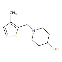 Chemical structure of 1-[(3-methylthiophen-2-yl)methyl]piperidin-4-ol - CSSB00013150623