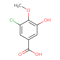 Chemical structure of 3-chloro-5-hydroxy-4-methoxybenzoic acid - CSSB00010426916