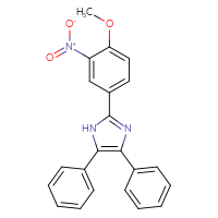 Chemical structure of 2-(4-methoxy-3-nitrophenyl)-4,5-diphenyl-1H-imidazole - CSSB00160267843