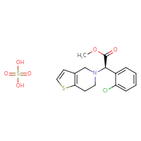 Chemical structure of methyl (2R)-2-(2-chlorophenyl)-2-{4H,5H,6H,7H-thieno[3,2-c]pyridin-5-yl}acetate; sulfuric acid - CSSB00016990628