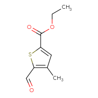 Chemical structure of ethyl 5-formyl-4-methylthiophene-2-carboxylate - CSSB00050984254