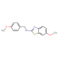 Chemical structure of 6-methoxy-N-[(4-methoxyphenyl)methyl]-1,3-benzothiazol-2-amine - CSSB00964377466