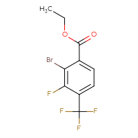 Chemical structure of ethyl 2-bromo-3-fluoro-4-(trifluoromethyl)benzoate - CSSB01402450776