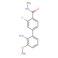 Chemical structure of 2'-amino-3-fluoro-3'-methoxy-N-methyl-[1,1'-biphenyl]-4-carboxamide - CSSB06586376953