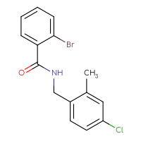 Chemical structure of 2-bromo-N-[(4-chloro-2-methylphenyl)methyl]benzamide - CSSB14051597773