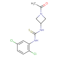 Chemical structure of 3-(1-acetylazetidin-3-yl)-1-(2,5-dichlorophenyl)thiourea - CSSB21432549352