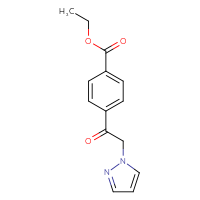 Chemical structure of ethyl 4-[2-(1H-pyrazol-1-yl)acetyl]benzoate - CSSB00053266020