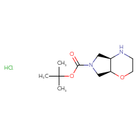 Chemical structure of tert-butyl (4aR,7aS)-octahydropyrrolo[3,4-b][1,4]oxazine-6-carboxylate hydrochloride - CSSB00132310268
