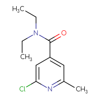 Chemical structure of 2-chloro-N,N-diethyl-6-methylpyridine-4-carboxamide - CSSB00013302285