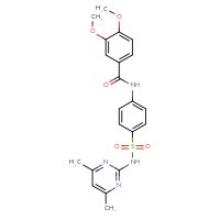 Chemical structure of N-{4-[(4,6-dimethylpyrimidin-2-yl)sulfamoyl]phenyl}-3,4-dimethoxybenzamide - CSSB00121709238