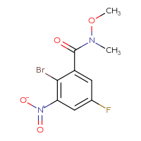 Chemical structure of 2-bromo-5-fluoro-N-methoxy-N-methyl-3-nitrobenzamide - CSSB01999612257