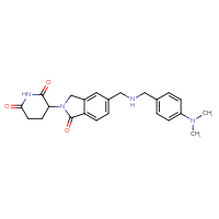 Chemical structure of 3-{5-[({[4-(dimethylamino)phenyl]methyl}amino)methyl]-1-oxo-2,3-dihydro-1H-isoindol-2-yl}piperidine-2,6-dione - CSSB06700996172