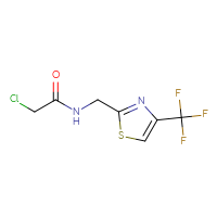 Chemical structure of 2-chloro-N-{[4-(trifluoromethyl)-1,3-thiazol-2-yl]methyl}acetamide - CSSB01992536308