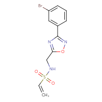 Chemical structure of N-{[3-(3-bromophenyl)-1,2,4-oxadiazol-5-yl]methyl}ethene-1-sulfonamide - CSSB21332165891